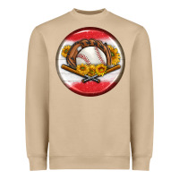 Mushroom baseball with sunflower round earrings Heavyweight Sweatshirt - BundleAndBundleShop