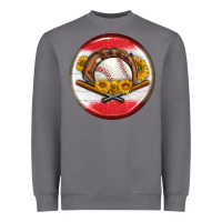 Storm baseball with sunflower round earrings Heavyweight Sweatshirt - BundleAndBundleShop
