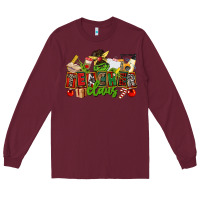 Burgundy teacher claus christmas Long Sleeve Tee - CowGirlArtShop