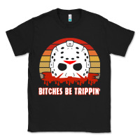 Black Halloween Bitches Be Trippin Jason Mask Classic Tee - lanVoArt