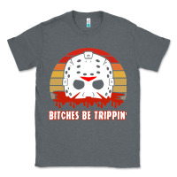 Charcoal Heather Halloween Bitches Be Trippin Jason Mask Classic Tee - lanVoArt