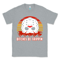 Heather Grey Halloween Bitches Be Trippin Jason Mask Classic Tee - lanVoArt
