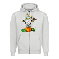 Dove Grey Scracrow Zipper Hoodie - CowhideDigitalArt