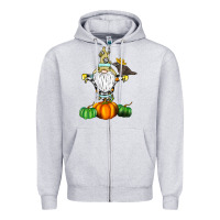 Heather Grey Scracrow Zipper Hoodie - CowhideDigitalArt