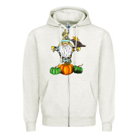 Oatmeal Heather Scracrow Zipper Hoodie - CowhideDigitalArt