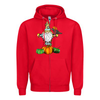 Red Scracrow Zipper Hoodie - CowhideDigitalArt