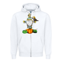 White Scracrow Zipper Hoodie - CowhideDigitalArt