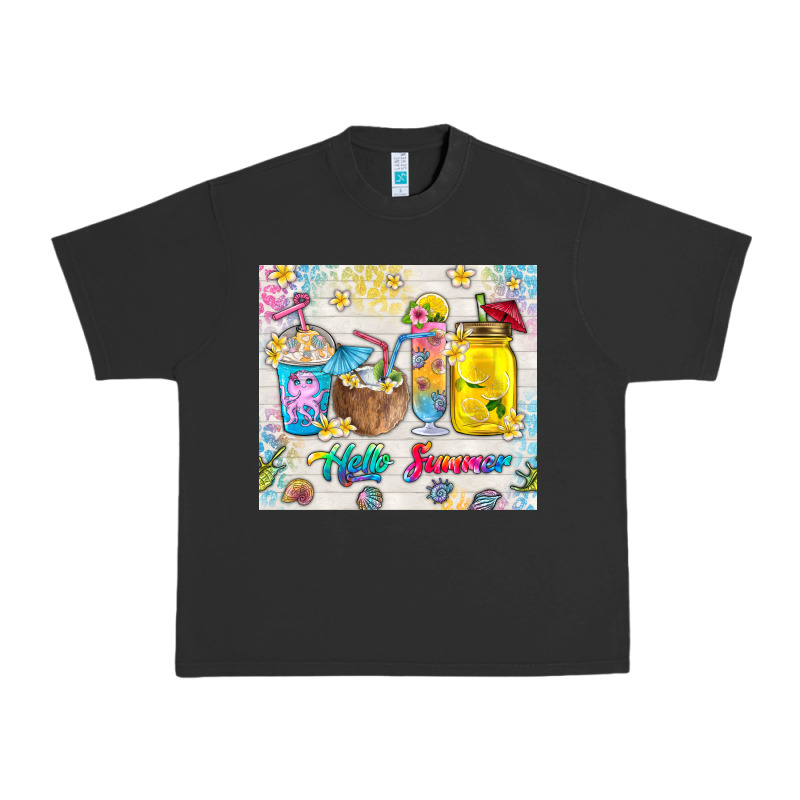 Hello Summer Coffee Cups Urban Heavy Tee by TumblerDesignByShophia | Teevron