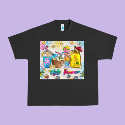 Hello Summer Coffee Cups Urban Heavy Tee Designed By Tumblerdesignbyshophia