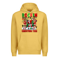 Antique Gold Rockin Around The Christmas Tree Premium Hoodie - FaDigitalArtStudio