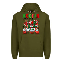 Army Green Rockin Around The Christmas Tree Premium Hoodie - FaDigitalArtStudio