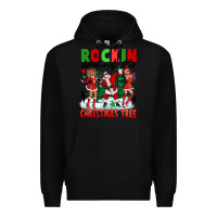 Black Rockin Around The Christmas Tree Premium Hoodie - FaDigitalArtStudio