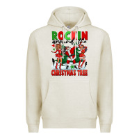 Oatmeal Heather Rockin Around The Christmas Tree Premium Hoodie - FaDigitalArtStudio