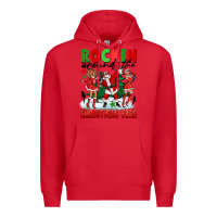Red Rockin Around The Christmas Tree Premium Hoodie - FaDigitalArtStudio