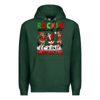 Sports Green Rockin Around The Christmas Tree Premium Hoodie - FaDigitalArtStudio