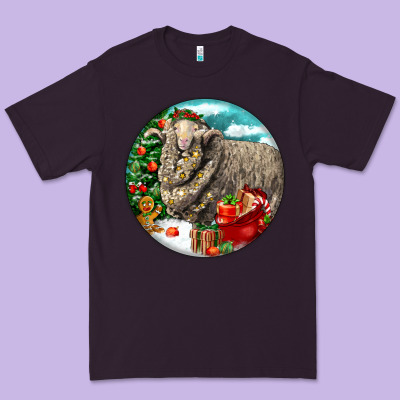 Christmas Merino Wool Sheep Premium Tee Designed By Lillyallendesigns