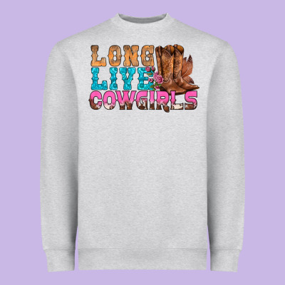 Western Long Live Cowgirls With Roses Heavyweight Sweatshirt Designed By Bundleandbundleshop