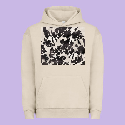 Black And White Cowhide Tumbler Urban Hoodie Designed By Barkaloodesign