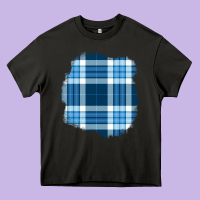Winter Tartan Patch Heavy Core Tee Designed By Bundleandbundleshop