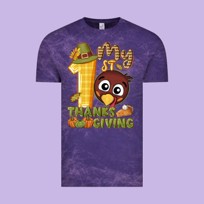 My 1st Thanksgiving With Turkey Vintage Tee Designed By Nancycooperartshop