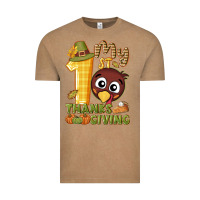 Vintage Coffee My 1st Thanksgiving with turkey Vintage Tee - NancyCooperArtShop