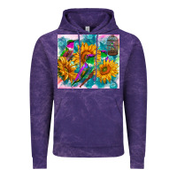 Cloud Purple hummingbirds sunflower Vintage Hoodie - TumblerDesignByShophia