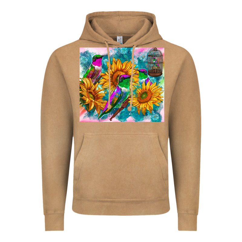 Hummingbirds Sunflower Vintage Hoodie by TumblerDesignByShophia | Teevron