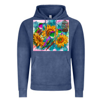 Vintage Denim hummingbirds sunflower Vintage Hoodie - TumblerDesignByShophia