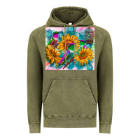 Vintage Olive hummingbirds sunflower Vintage Hoodie - TumblerDesignByShophia