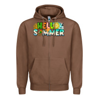Chestnut Hello Summer Zipper Hoodie - CowhideDigitalArt