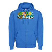 True Royal Hello Summer Zipper Hoodie - CowhideDigitalArt