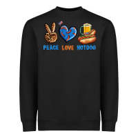 Black Peace Love Hotdog Heavyweight Sweatshirt - BundleAndBundleShop
