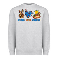 Heather Grey Peace Love Hotdog Heavyweight Sweatshirt - BundleAndBundleShop