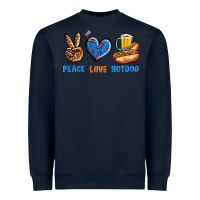 Navy Peace Love Hotdog Heavyweight Sweatshirt - BundleAndBundleShop
