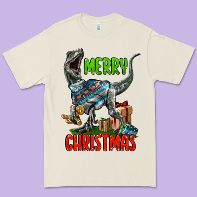 Merry Christmas Velociraptor Premium Tee Designed By Lillyallendesigns
