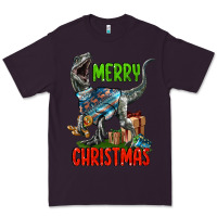 Plum merry christmas velociraptor Premium Tee - LillyAllenDesigns