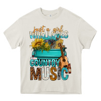 Cream Just A Girl Who Loves Country Music Heavy Core Tee - BundleAndBundleShop