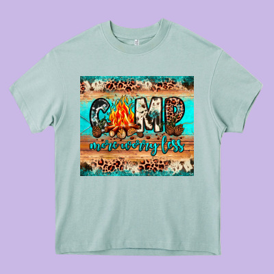 Camp More Worry Less Heavy Core Tee Designed By Jahusdesignshop