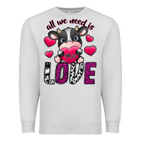 Dove Grey All We Need İs Moo Love Premium Sweatshirt - SublimationCraftShop
