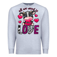Heather Grey All We Need İs Moo Love Premium Sweatshirt - SublimationCraftShop
