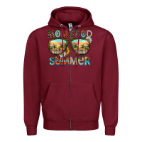 Burgundy Mom Bad Summer Zipper Hoodie - CowhideDigitalArt
