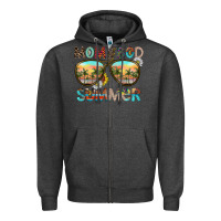 Charcoal Heather Mom Bad Summer Zipper Hoodie - CowhideDigitalArt
