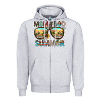 Heather Grey Mom Bad Summer Zipper Hoodie - CowhideDigitalArt