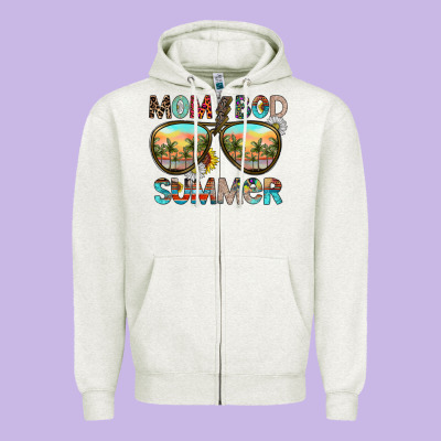 Mom Bad Summer Zipper Hoodie Designed By Cowhidedigitalart