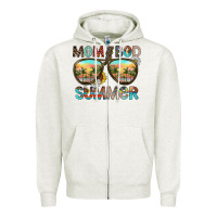 Oatmeal Heather Mom Bad Summer Zipper Hoodie - CowhideDigitalArt