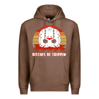 Chestnut Halloween Bitches Be Trippin Jason Mask Premium Hoodie - lanVoArt