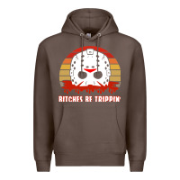 Coffee Halloween Bitches Be Trippin Jason Mask Premium Hoodie - lanVoArt