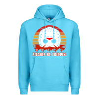 Ocean Blue Halloween Bitches Be Trippin Jason Mask Premium Hoodie - lanVoArt