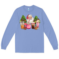 Colony Blue pink christmas santa coffe cups Long Sleeve Tee - CowGirlArtShop