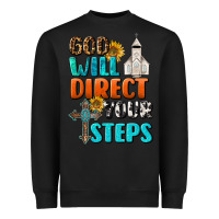 Black God Will Direct Your Steps Heavyweight Sweatshirt - BundleAndBundleShop
